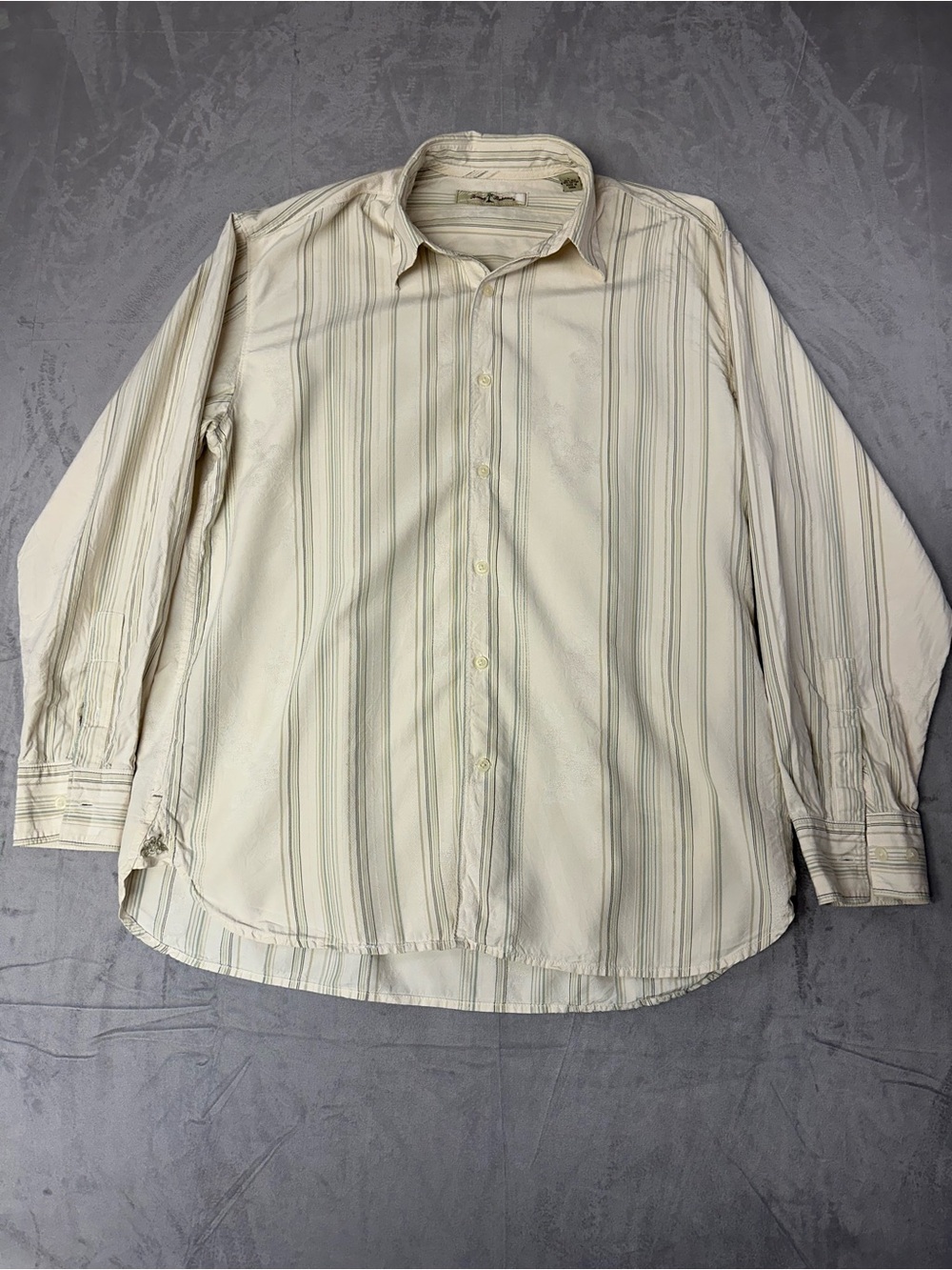 Tommy Bahama Cream Striped Button-Down Shirt